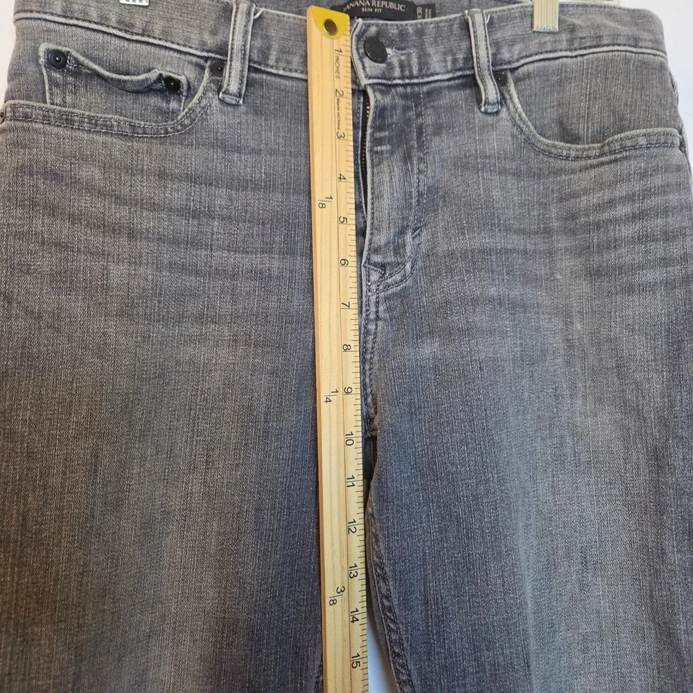 Banana Republic Mens Slim Fit Gray Denim Jeans 30x30 Stretch Cotton Blend